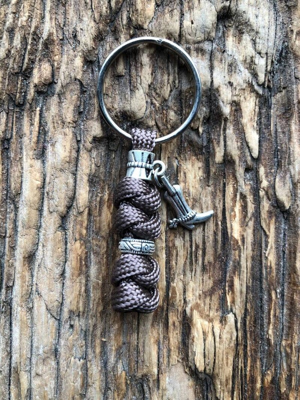Paracord Sleutelhanger western Cowboylaars Khaki