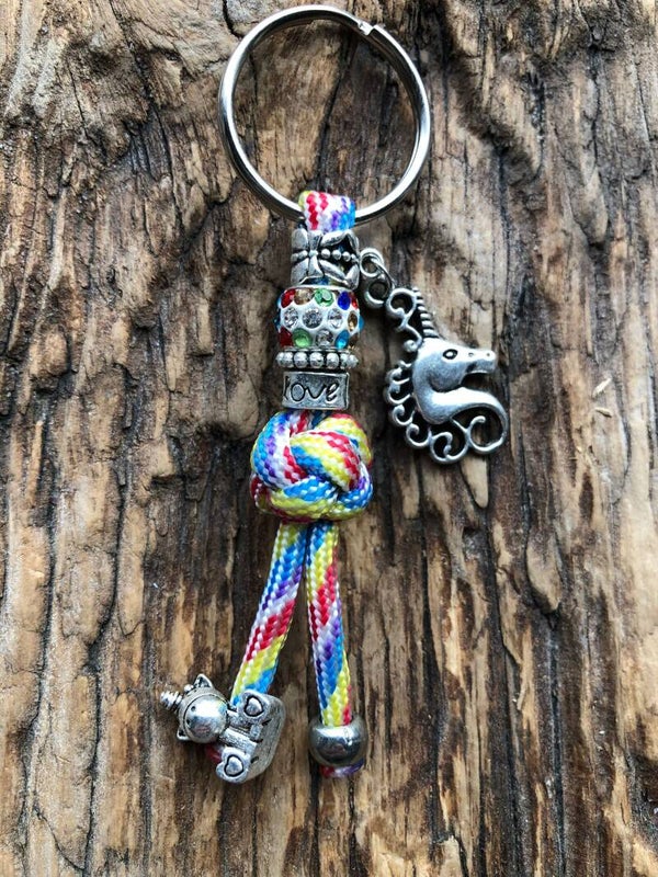 Paracord Sleutelhanger Unicorn Regenboog