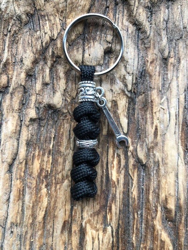 Paracord Sleutelhanger Steeksleutel Gereedschap Zwart