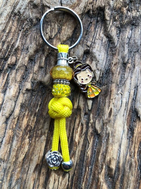Paracord Sleutelhanger Disney Prinses Belle en het Beest Geel