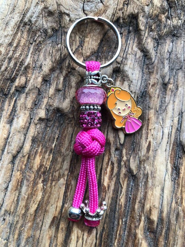 Paracord Sleutelhanger Disney Prinses Aurora Doornroosje Roze