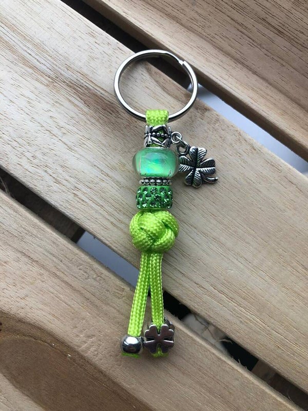 Paracord Sleutelhanger Klavertje-4 Groen