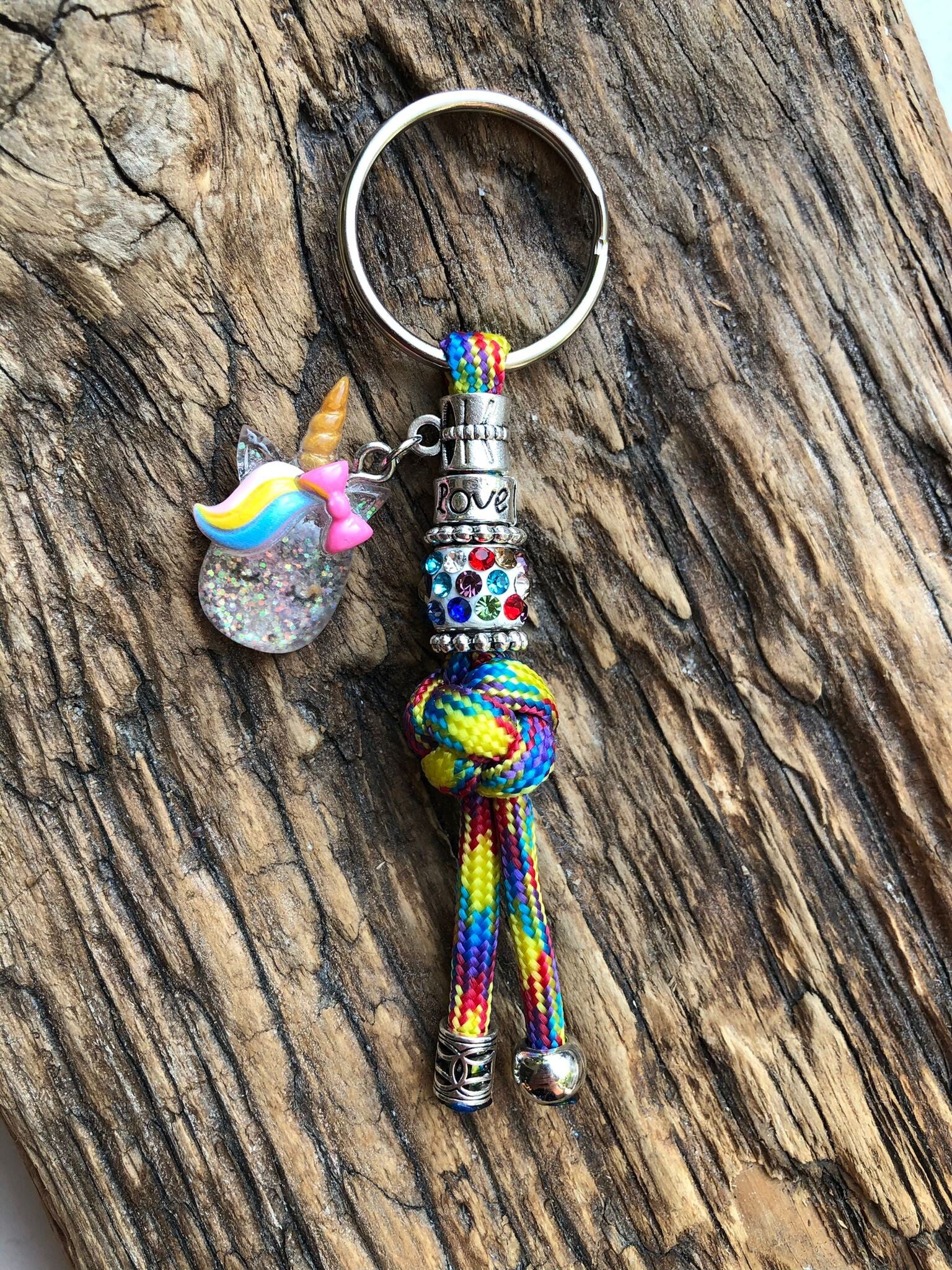 Paracord Sleutelhanger Unicorn Regenboog