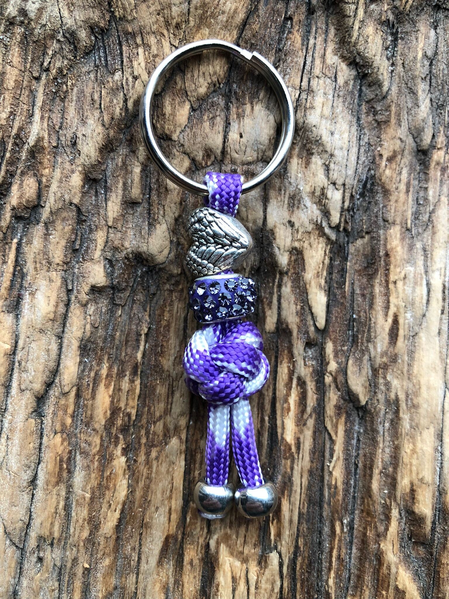 Paracord Sleutelhanger Hartje Paars