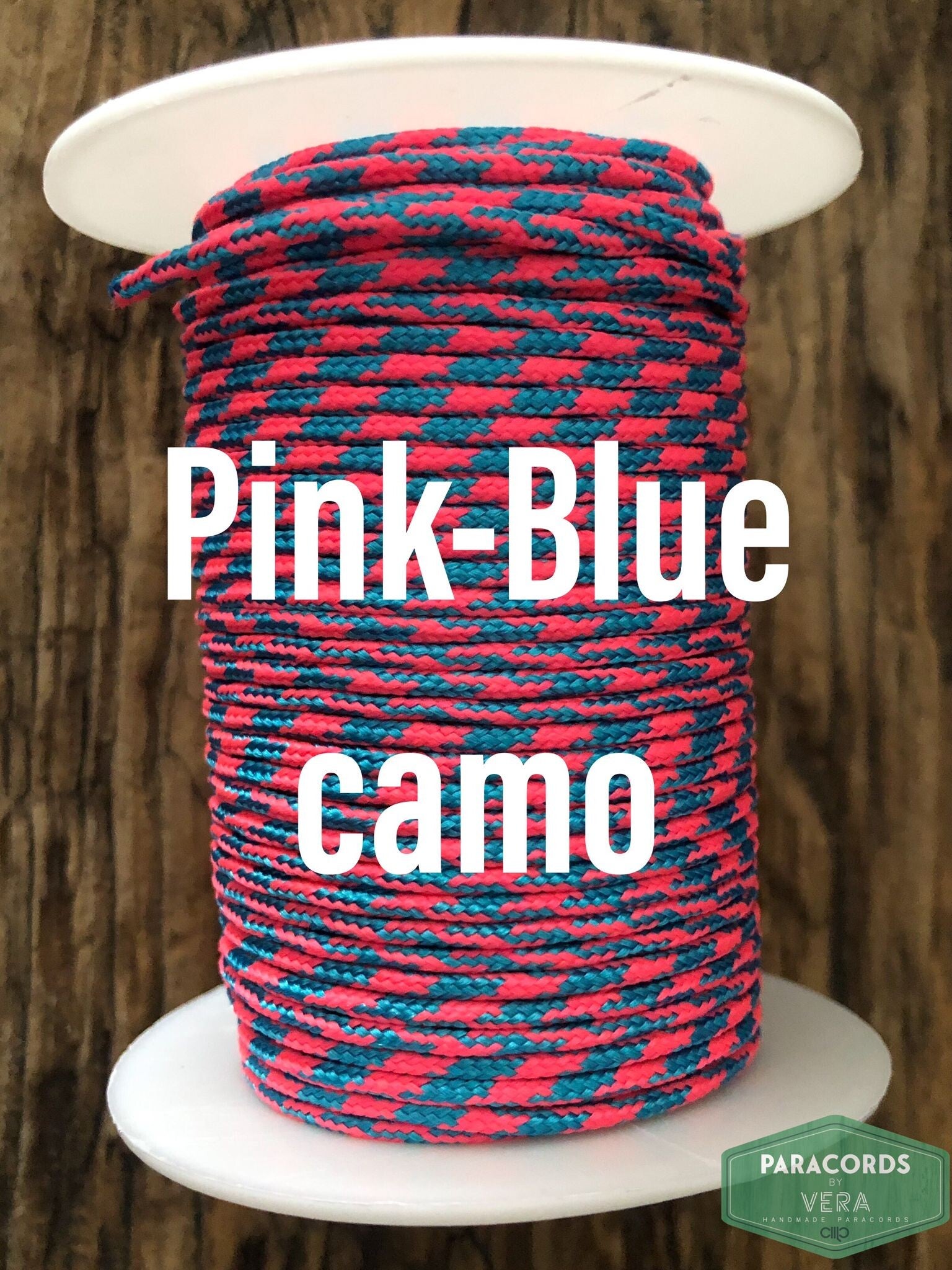 Paracord 2 mm Roze - Blauw Camo