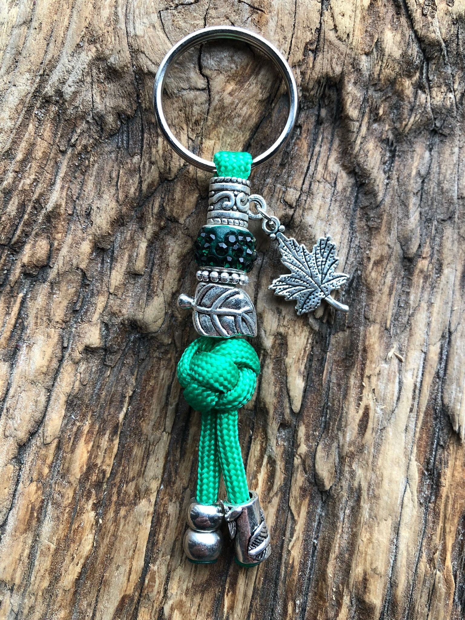 Paracord Sleutelhanger Blaadje Groen