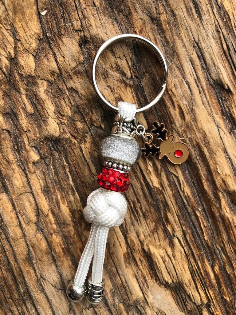Paracord Sleutelhanger Rendier Wit