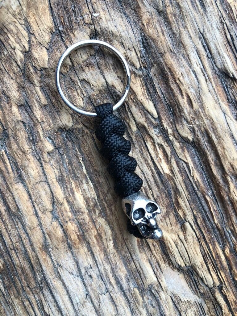 Paracord Sleutelhanger Sale Skull Zwart
