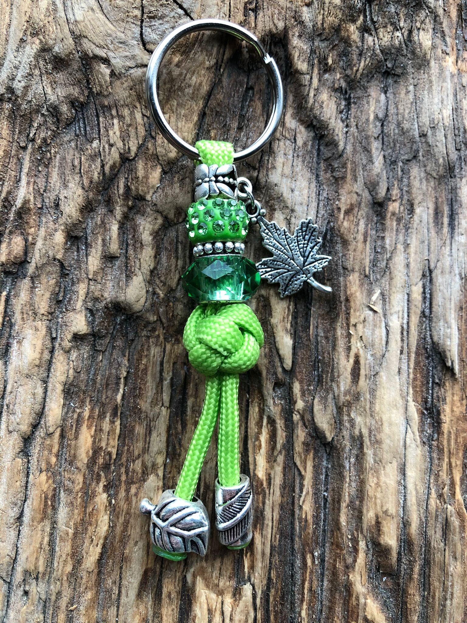 Paracord Sleutelhanger Blaadjes Groen