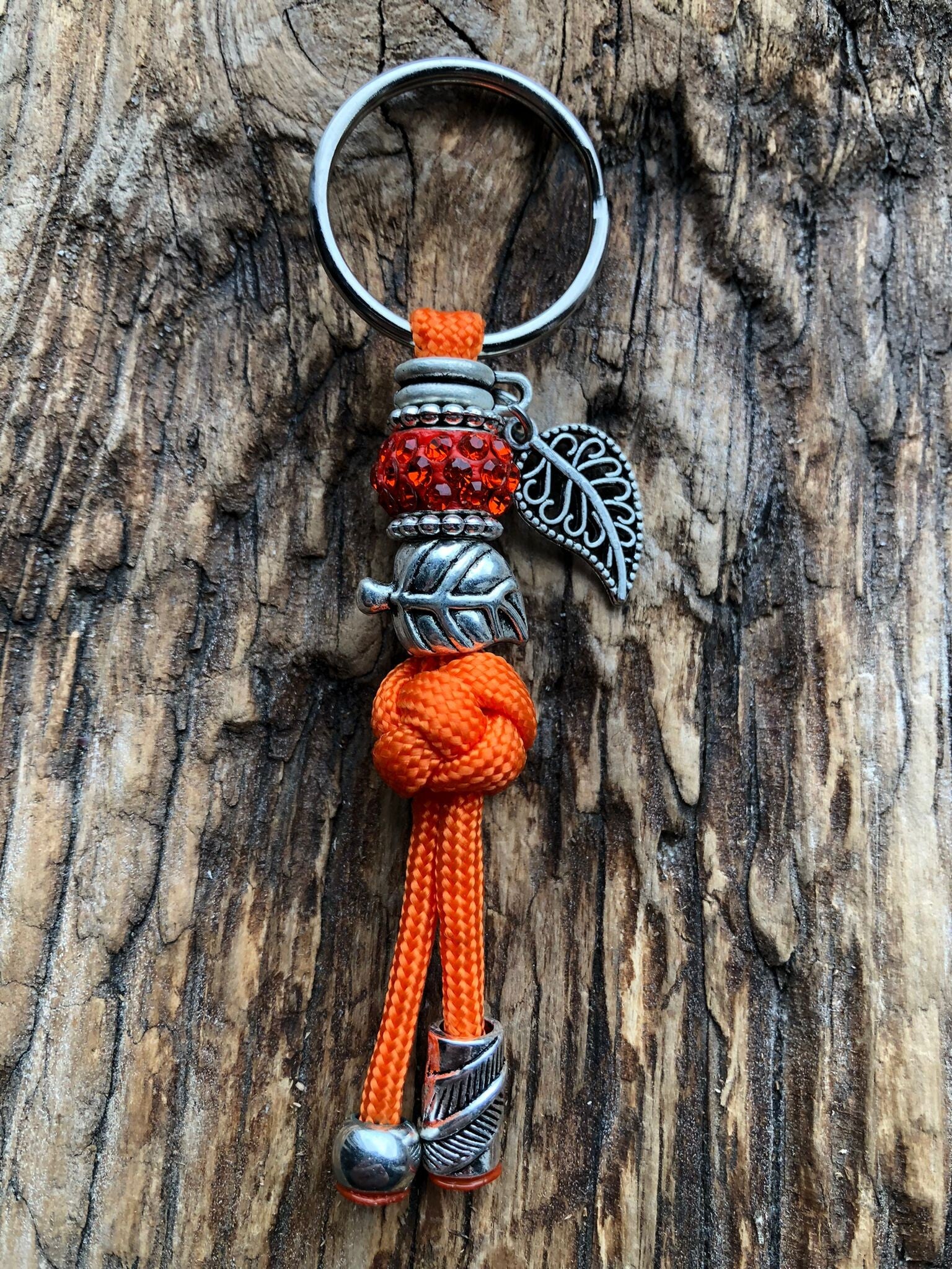 Paracord Sleutelhanger Blaadje Oranje