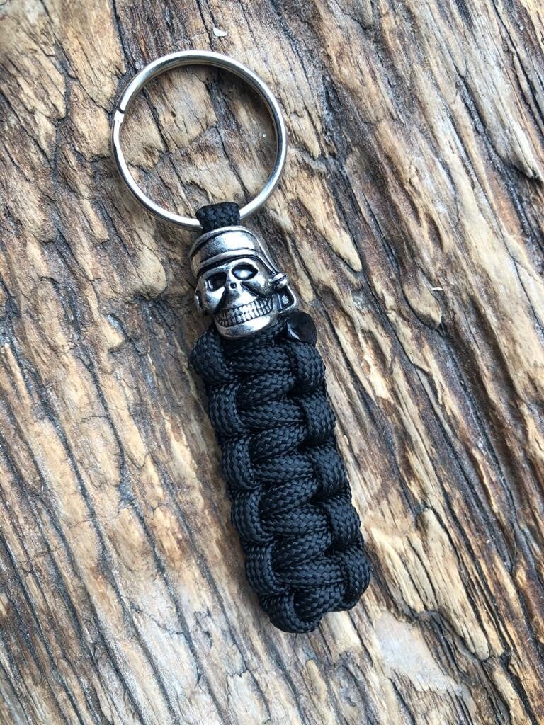 Stoere Paracord Sleutelhanger Skull Zwart