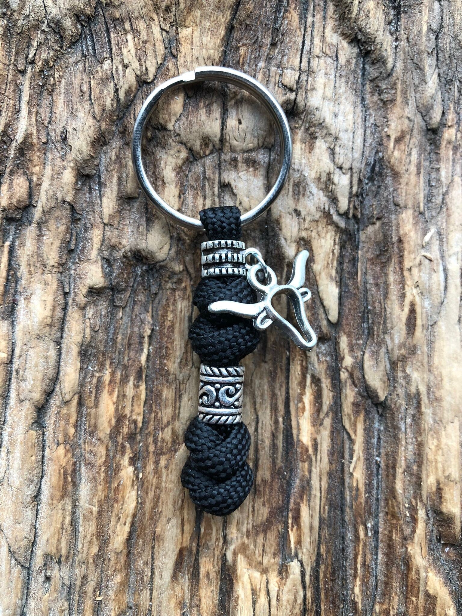 Paracord Sleutelhanger Bull / Stier Zwart