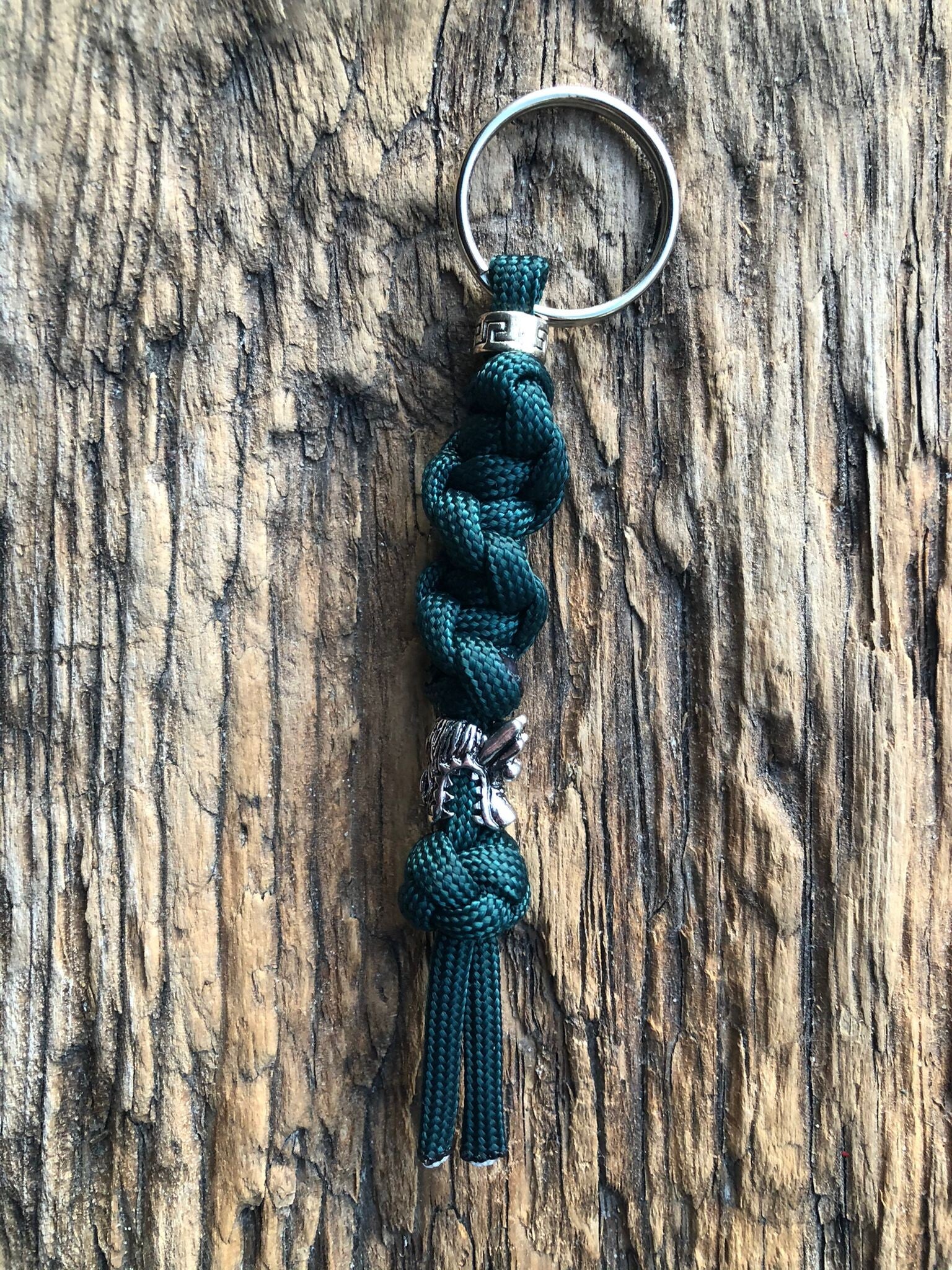 Paracord Sleutelhanger Draak Donkergroen
