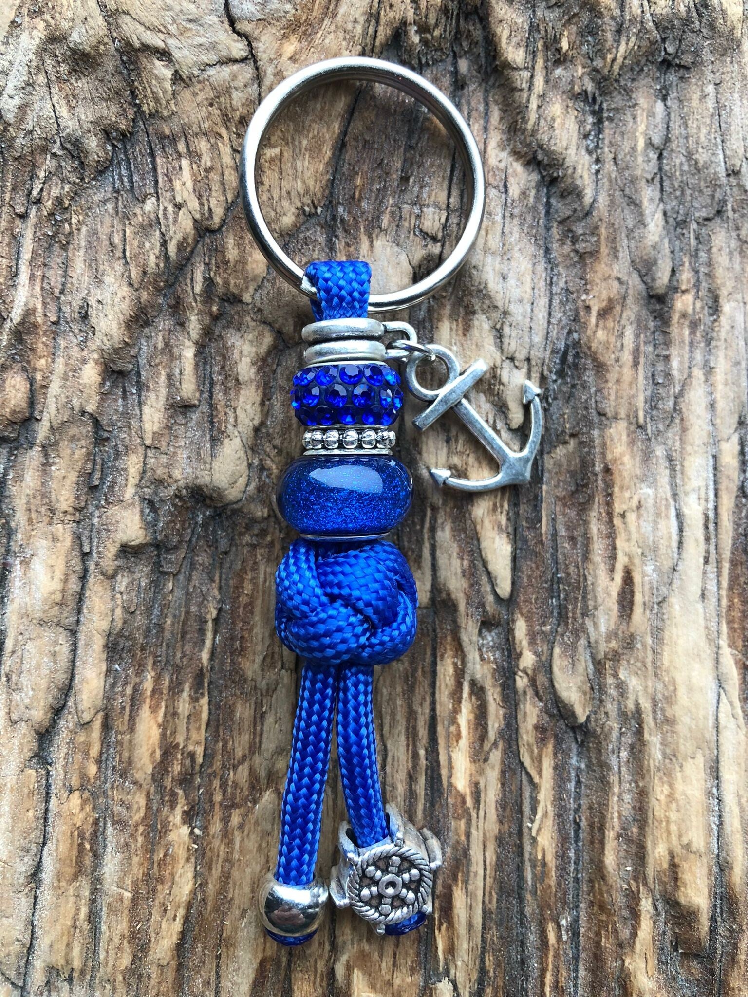 Paracord Sleutelhanger Anker Donker blauw