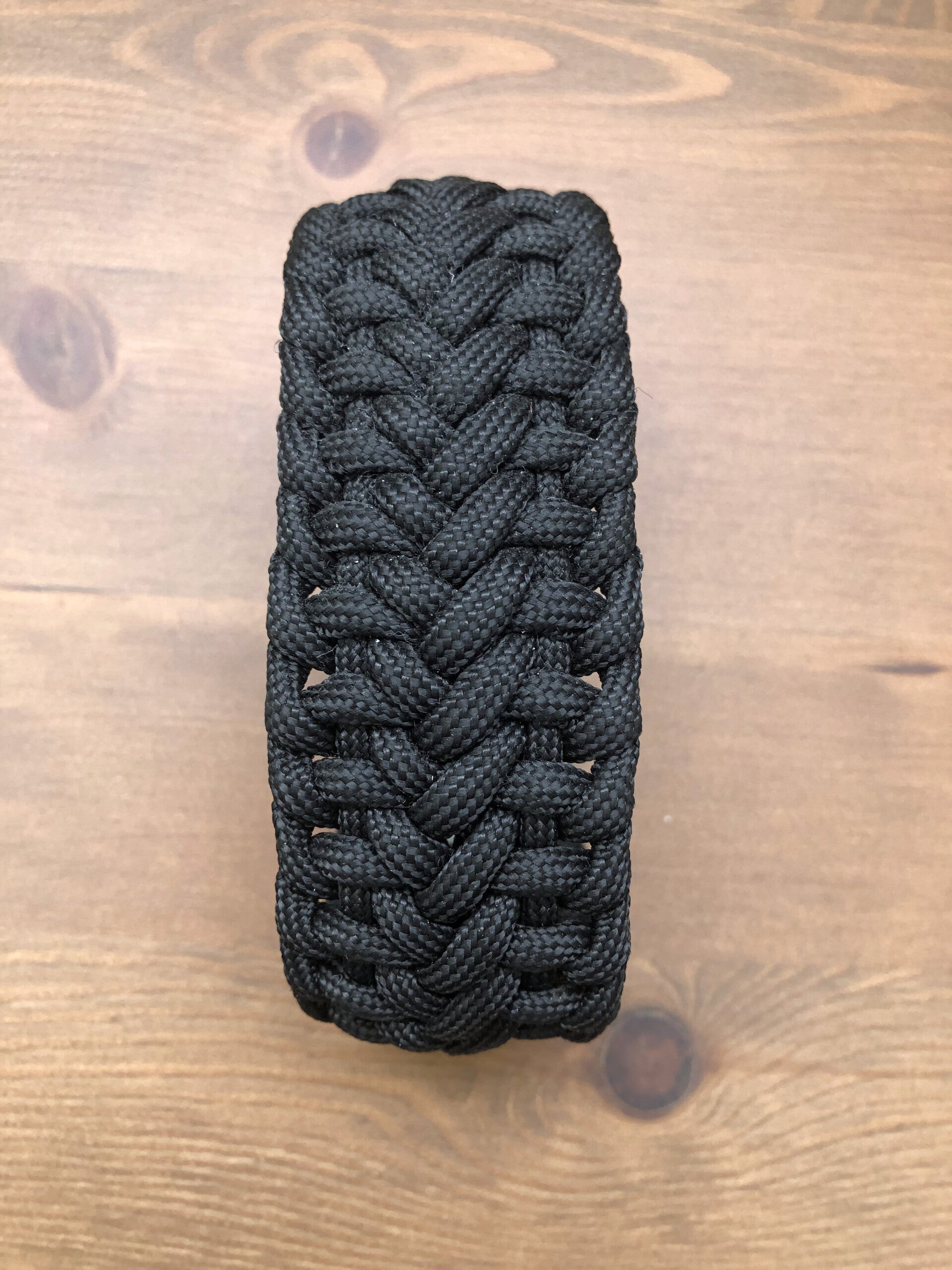Paracord Armband Zwart breed