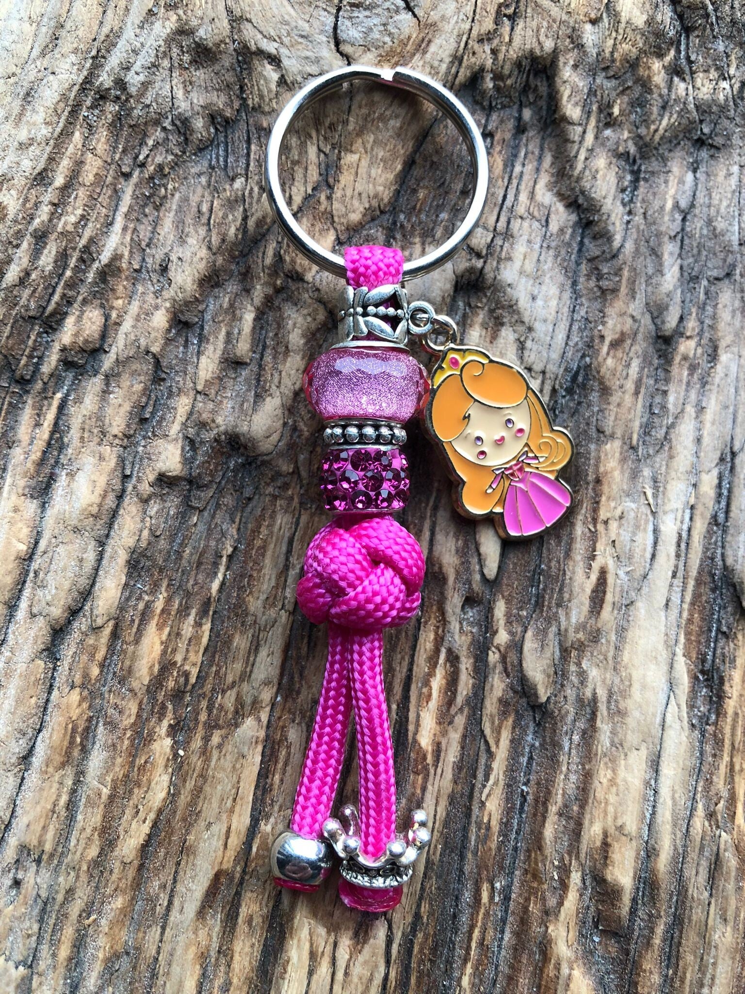 Paracord Sleutelhanger Disney Prinses Aurora Doornroosje Roze