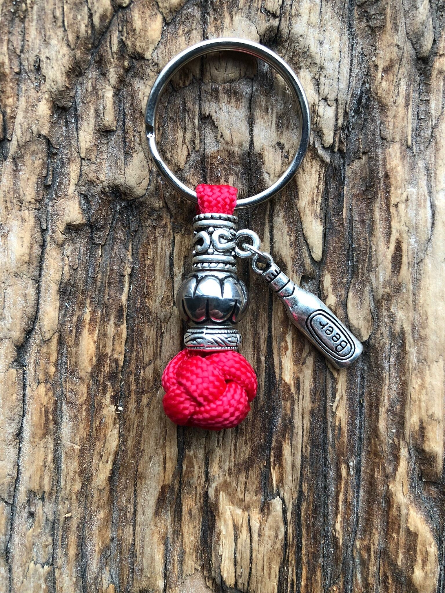 Paracord Sleutelhanger Sale Bierfles Rood
