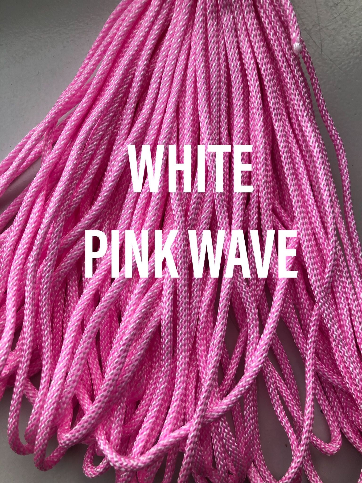 Paracord 4 mm Licht Roze - Wit Wave