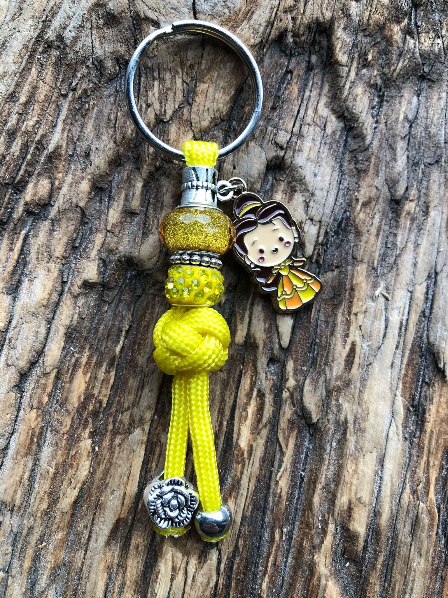 Paracord Sleutelhanger Disney Prinses Belle en het Beest Geel