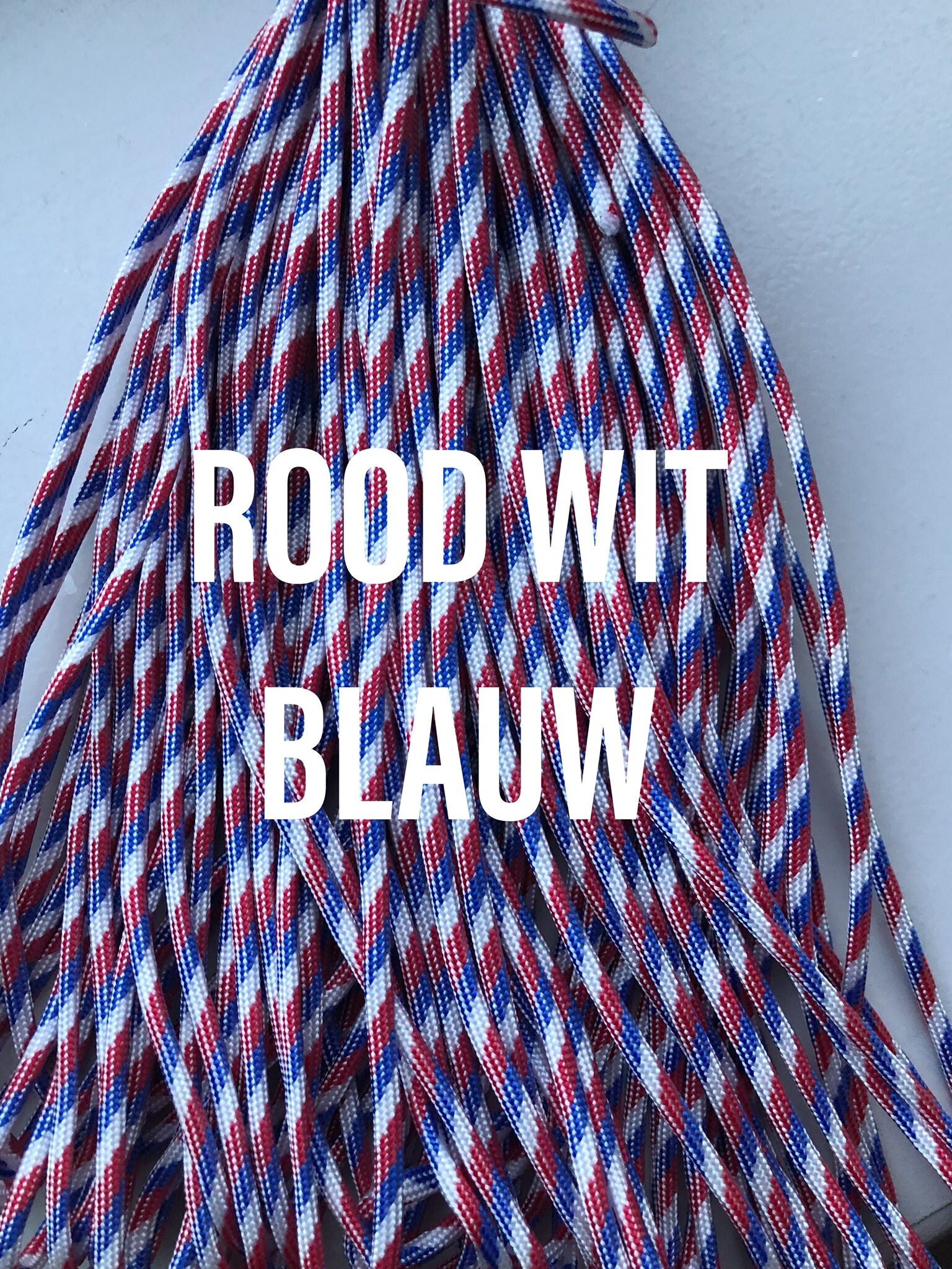 Paracord 4 mm Rood Wit Blauw (Nederlandse vlag)