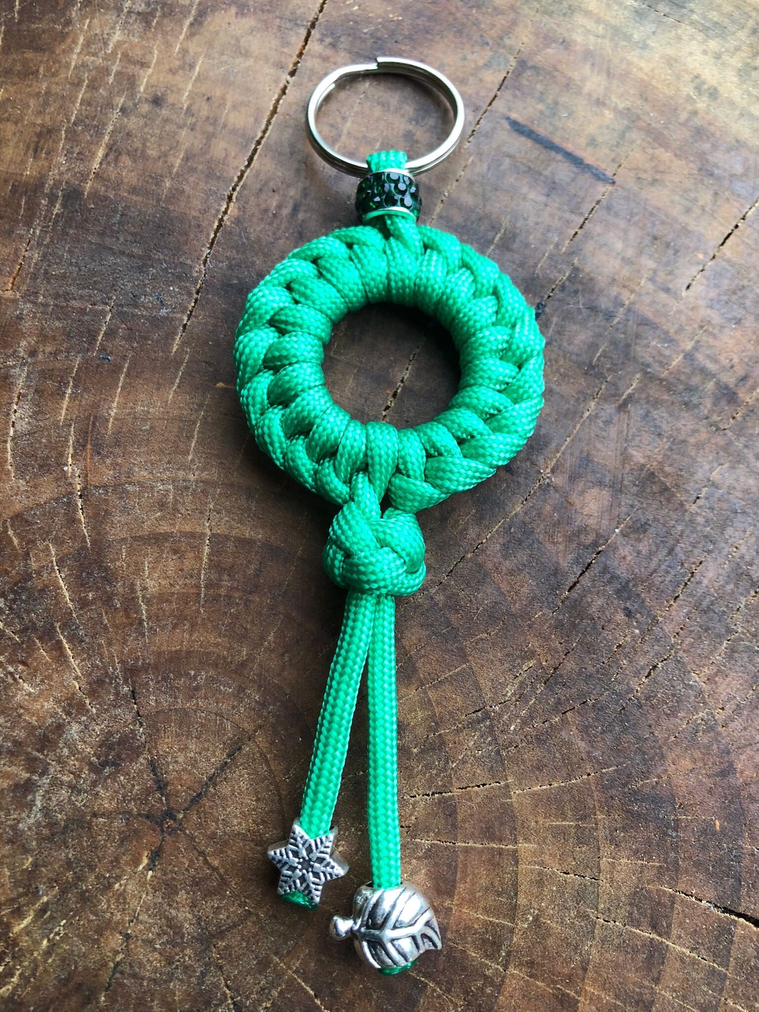 Paracord Sleutelhanger Blaadje Groen