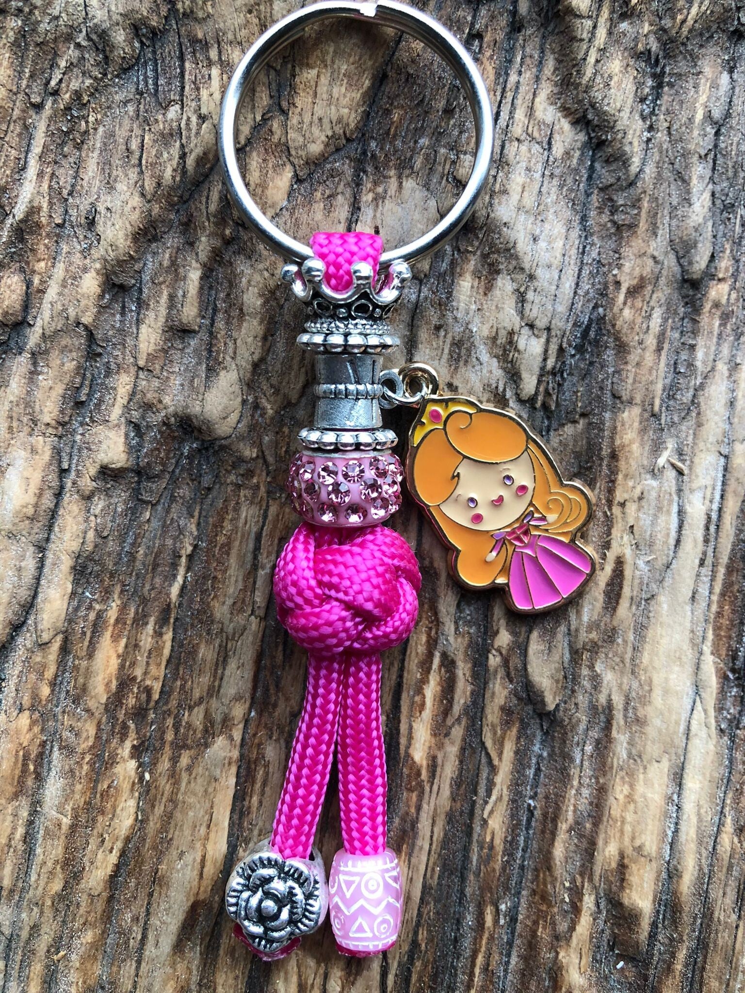 Paracord Sleutelhanger Disney Prinses Aurora Doornroosje Roze