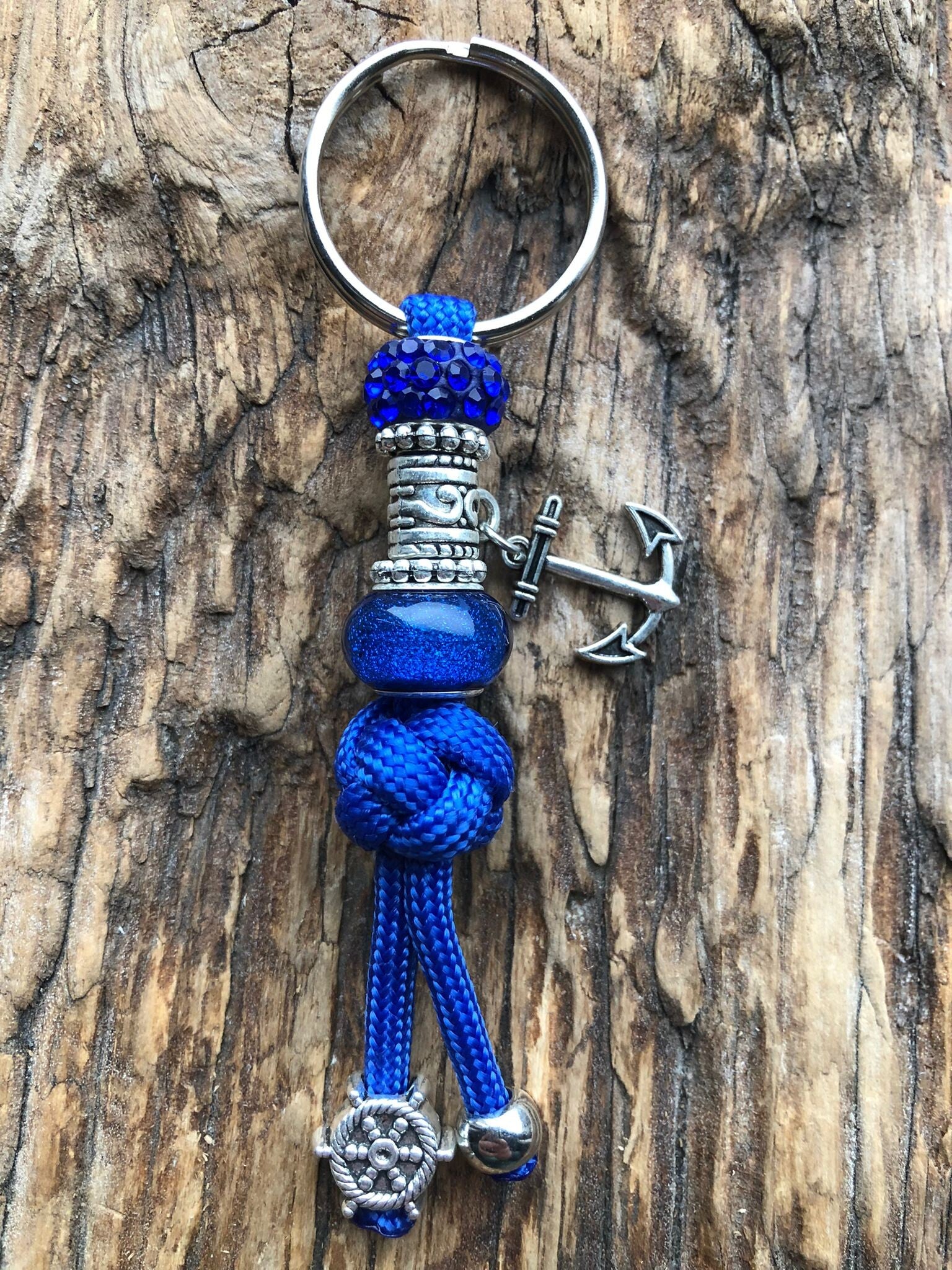 Paracord Sleutelhanger Anker Donker blauw
