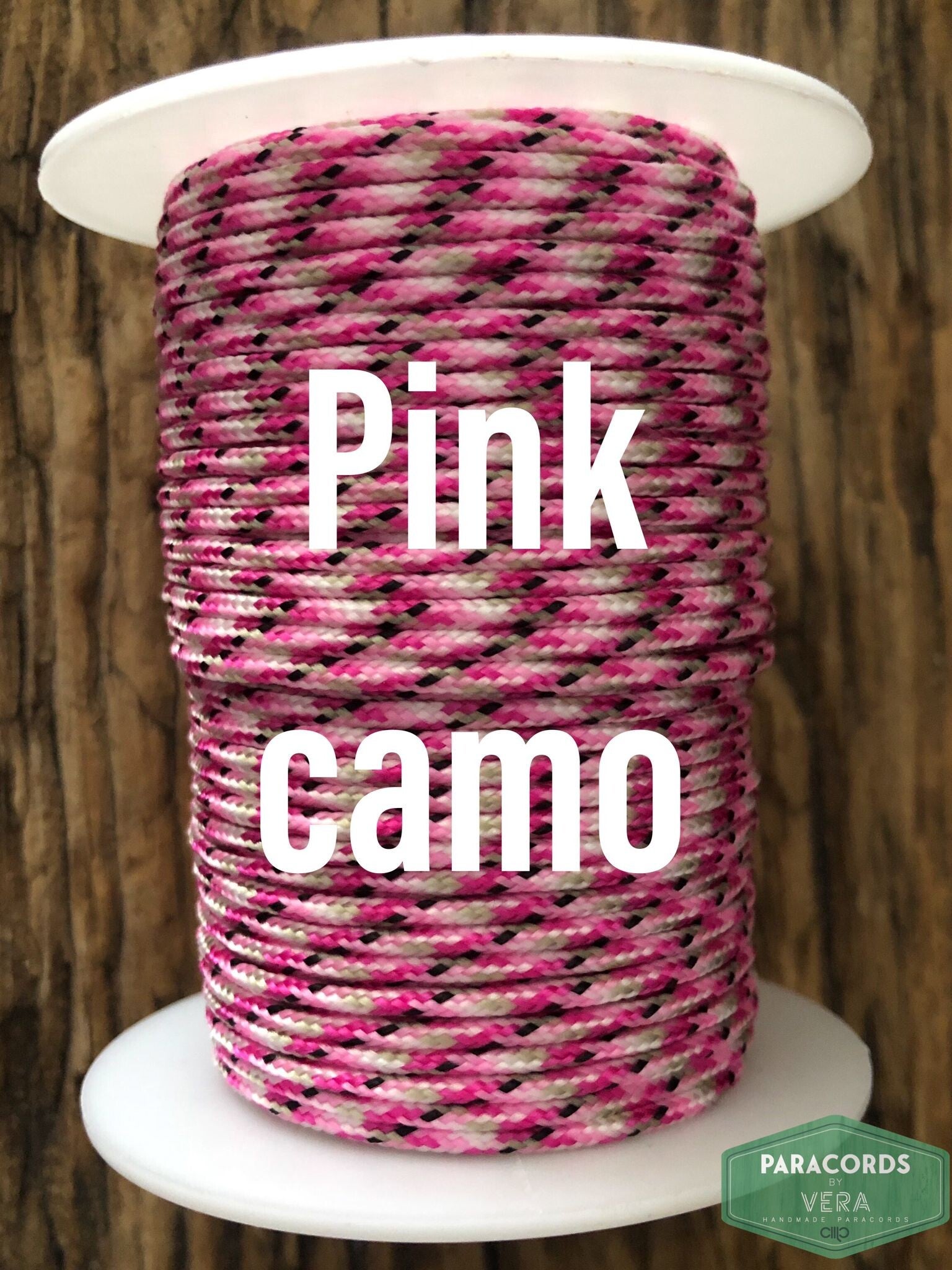 Paracord 2 mm Licht Roze Camo