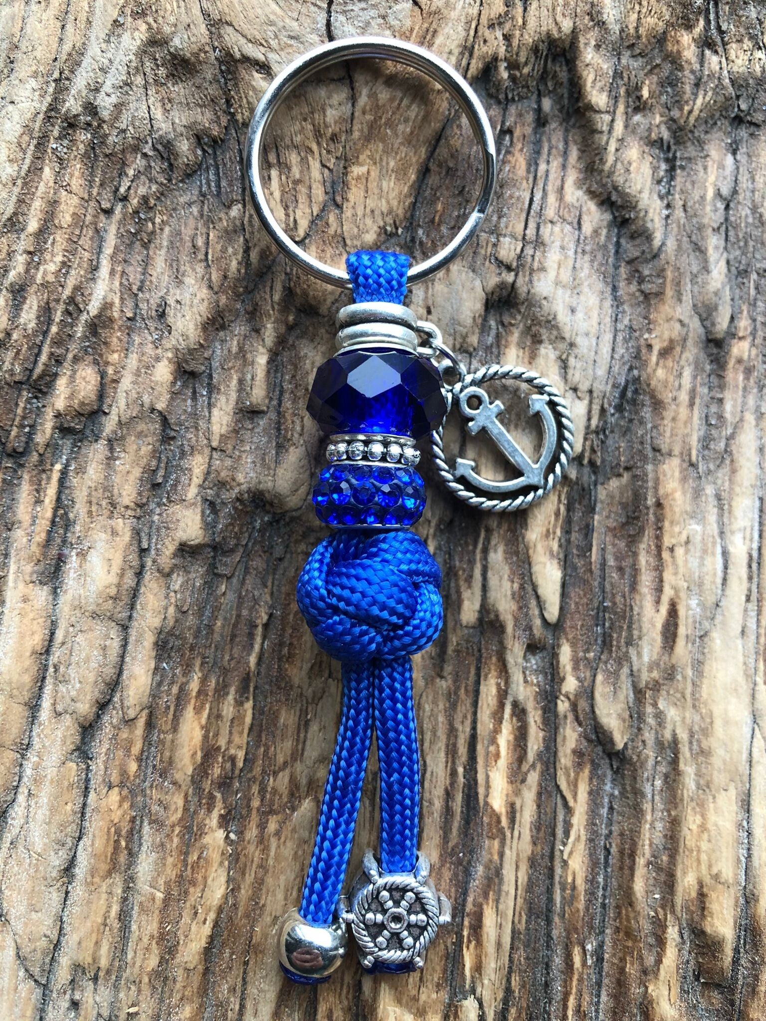 Paracord Sleutelhanger Anker Donker blauw