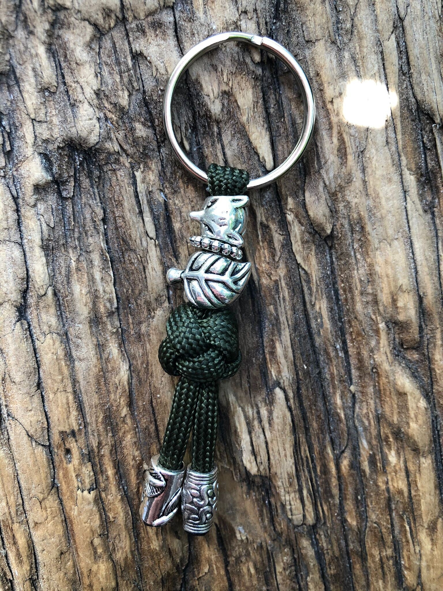 Paracord Sleutelhanger Vos Army green