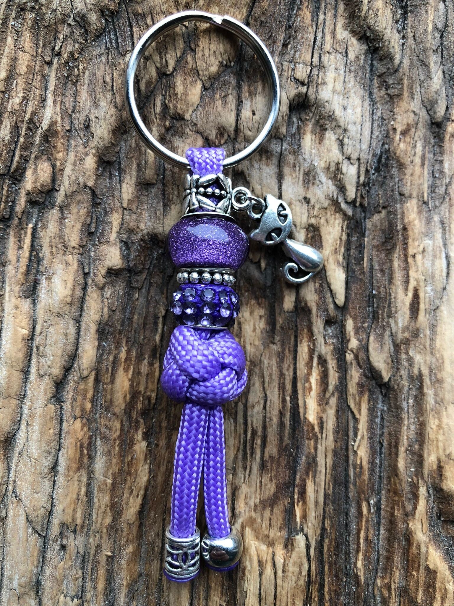 Paracord Sleutelhanger Katje Paars