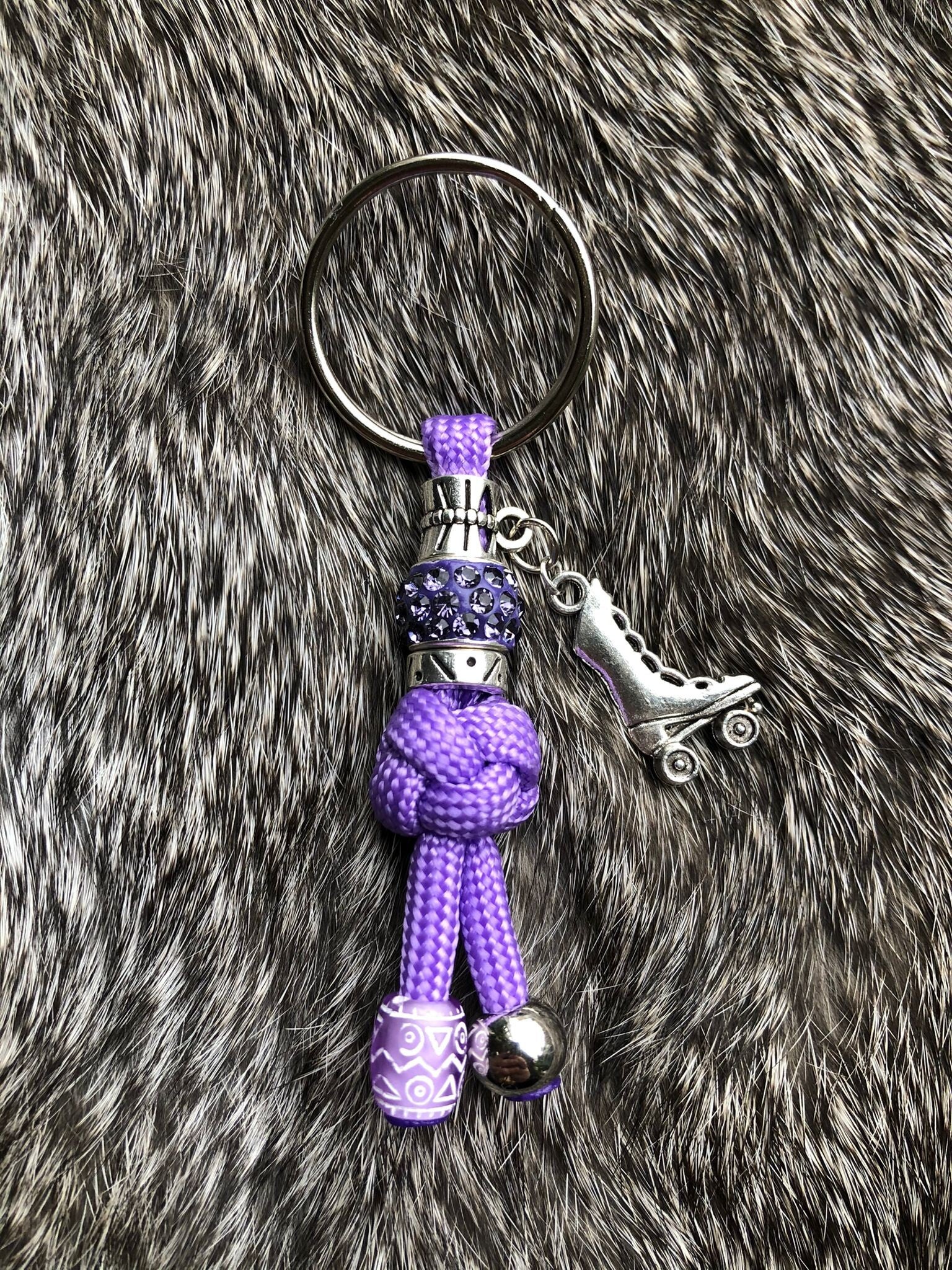 Paracord Sleutelhanger Rolschaatsen Paars