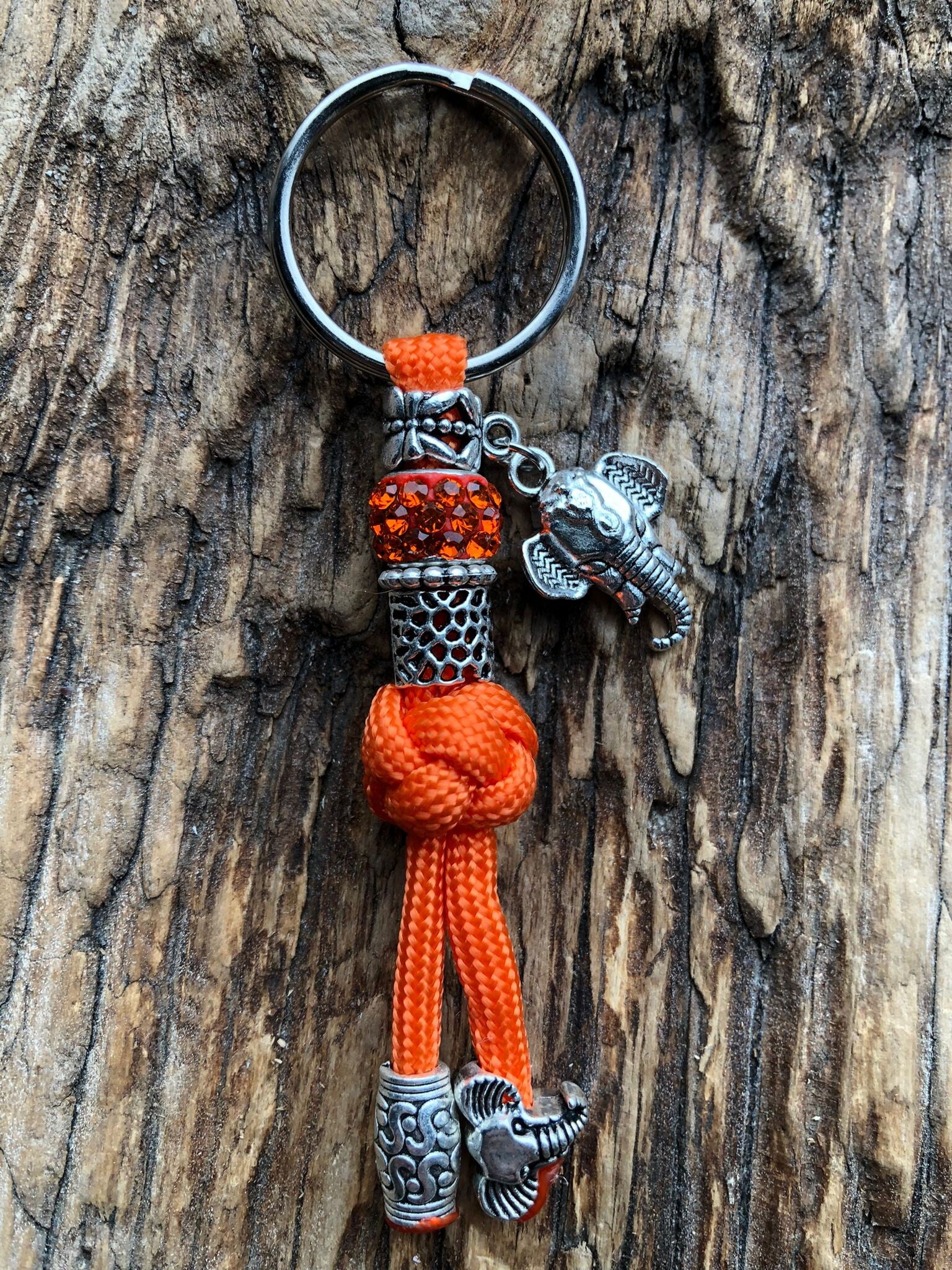 Paracord Sleutelhanger Olifant Oranje