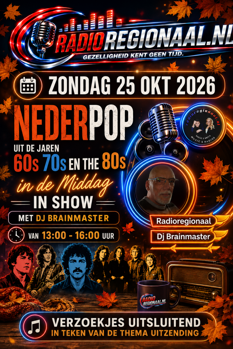 Thema Nederpop 25 oktober 2026