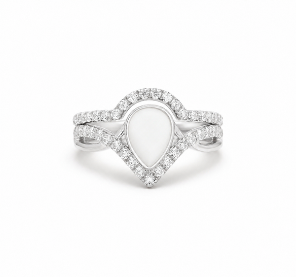 Ring Druppel Dubbel Twist en stapelring