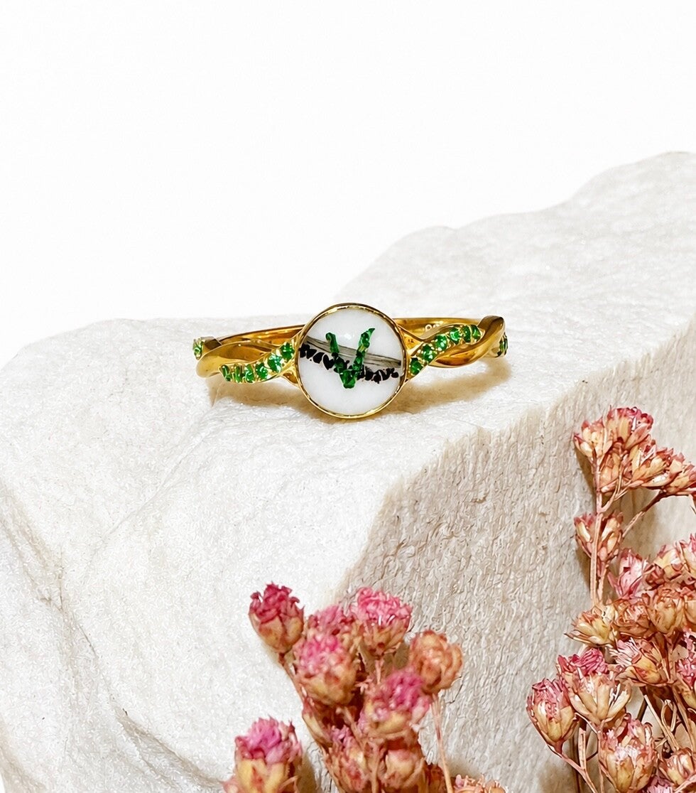 Ring Rond Twist 2 x Geboortestenen