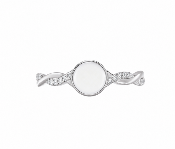 Ring Rond Twist 2 x Geboortestenen