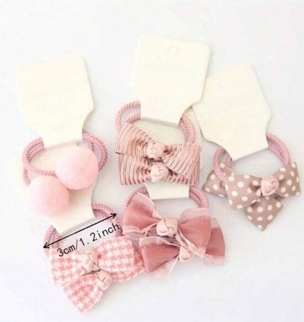 Haarelastiekjes - voor kinderen meisjes - 10 stuks roze - haaraccessoires