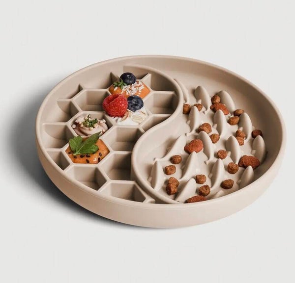 ne&no® Anti-Gulping Voerbak voor Honden en Katten taupe