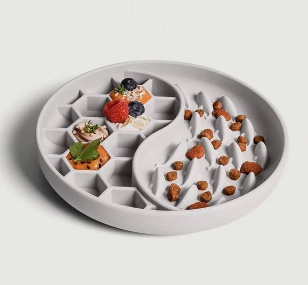 ne&no® Anti-Gulping Voerbak voor Honden en Katten lichtgrijs