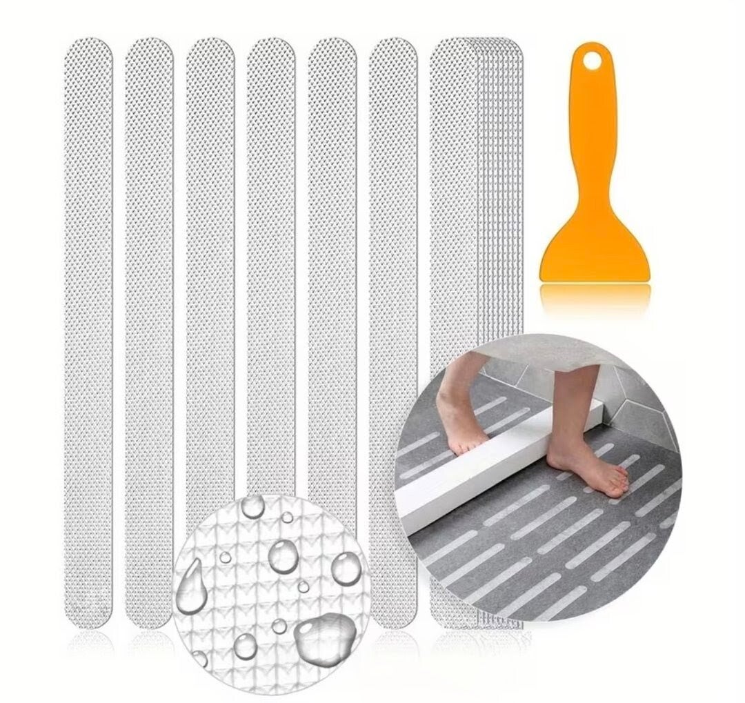 Antislip strip douche, trap, tegels, etc. - Transparant - Waterbestendig - 20 x 2 cm