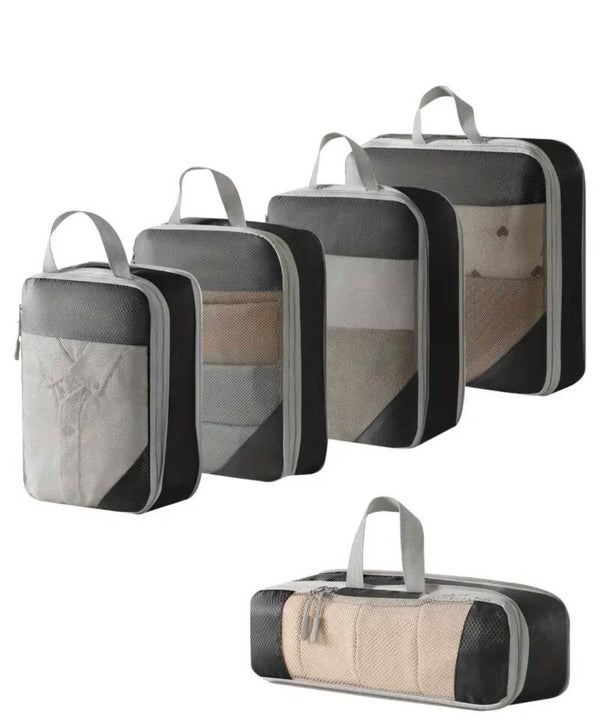 Packing Cubes 5 stuks - Compressie reistas - Compact - Handig