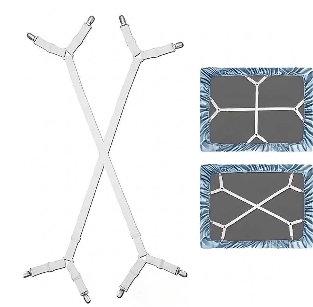 Lakenspanners 2 stuks wit - Elastisch - Onzichtbaar