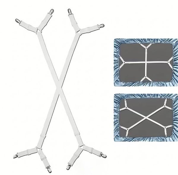 Lakenspanners 2 stuks wit - Elastisch - Onzichtbaar