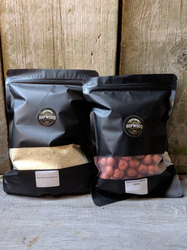 Maize Mania Groundbait 1kg & 1kg 16mm Tigernut Spice Boilies