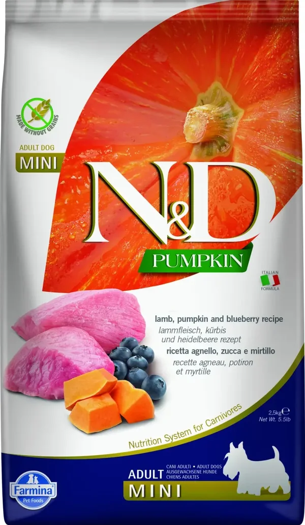 Farmina N&D Pumpkin - Lam, Pompoen & Blauwe Bes - Adult Mini