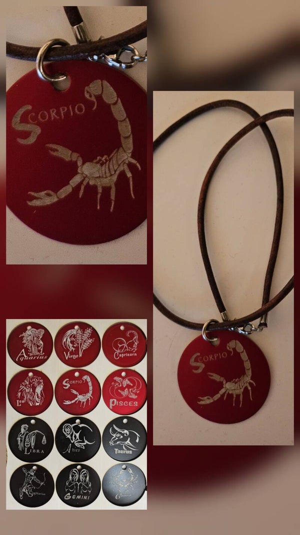 Lederkette mit 40mm Aluminium Anhänger