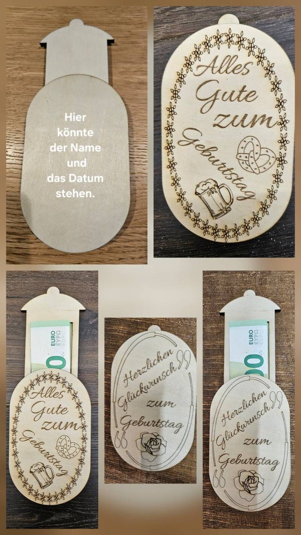 Geburtstagsgeschenk mit Geldfach