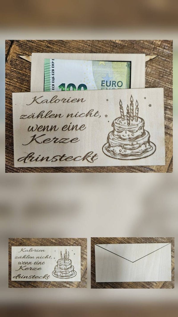 Geburtstagsgeschenk mit Geldfach in Briefform