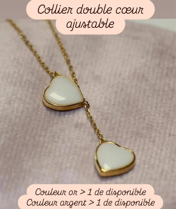Collier double coeur